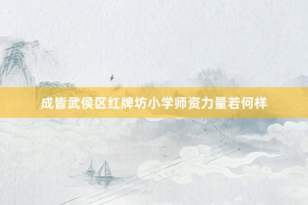 成皆武侯区红牌坊小学师资力量若何样