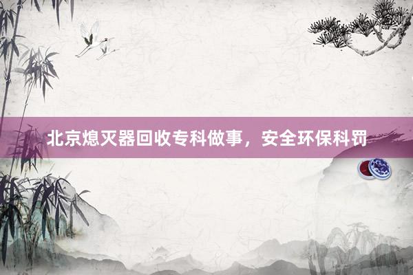 北京熄灭器回收专科做事，安全环保科罚