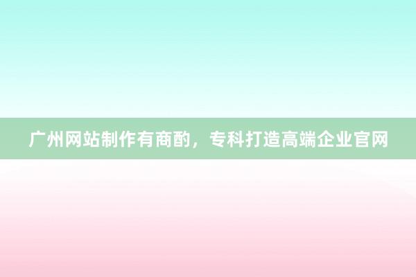 广州网站制作有商酌，专科打造高端企业官网